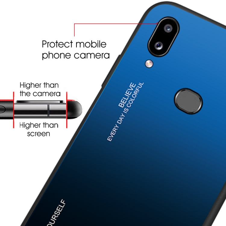 For Galaxy A10s Gradient Color Glass Case