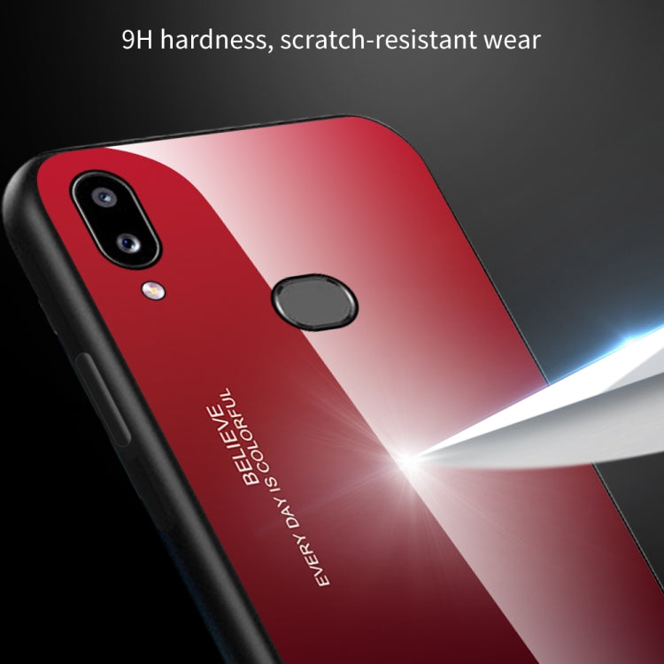 For Galaxy A10s Gradient Color Glass Case