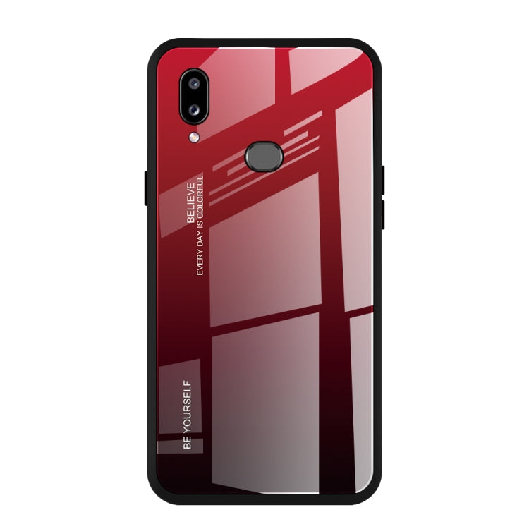 For Galaxy A10s Gradient Color Glass Case