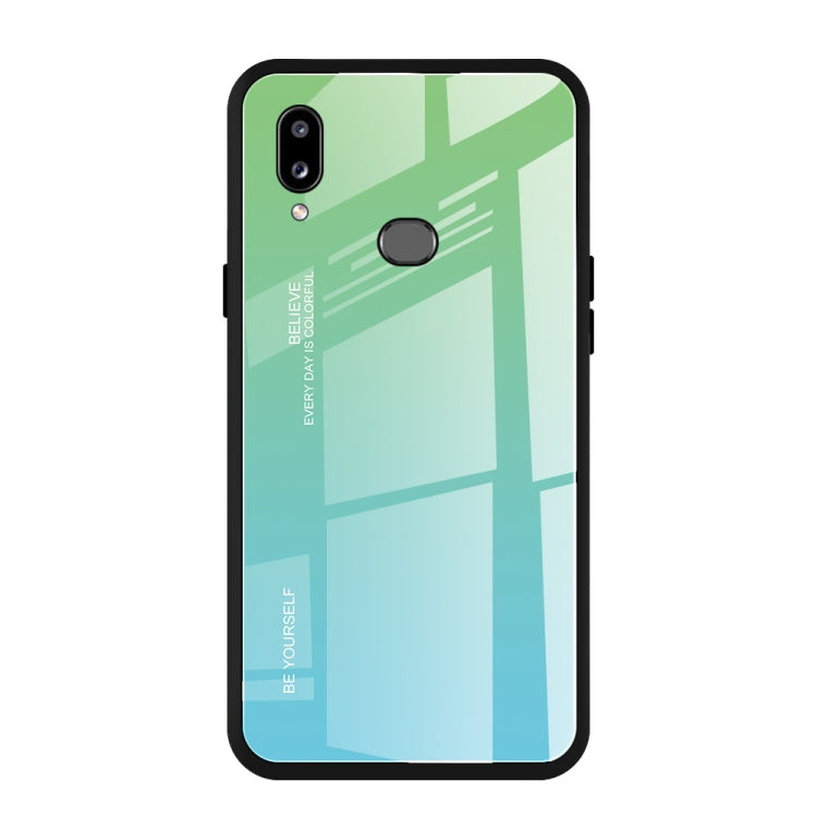 For Galaxy A10s Gradient Color Glass Case