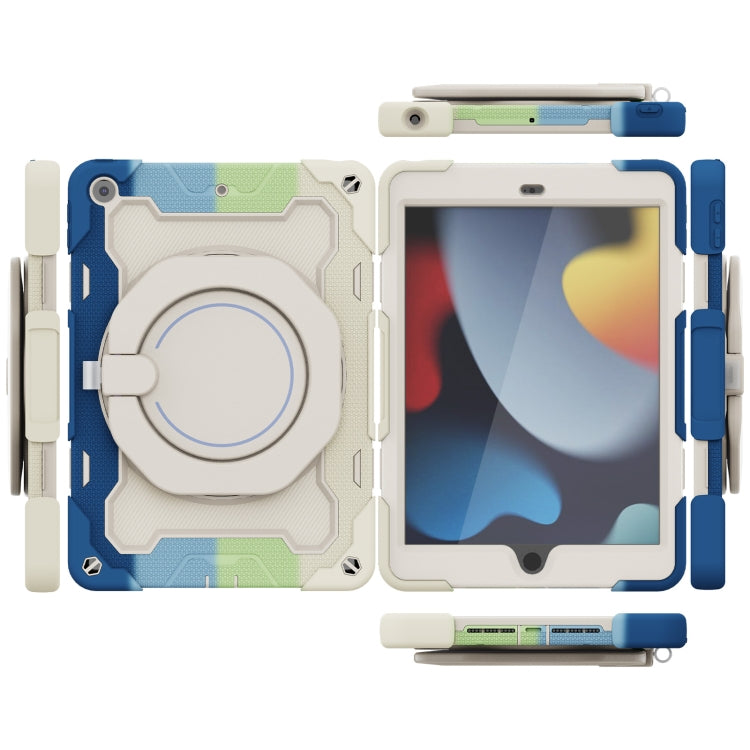 For iPad 10.2 2021 Armor Contrast Color Silicone + PC Tablet Case