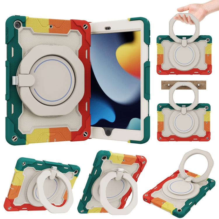 For iPad 10.2 2021 Armor Contrast Color Silicone + PC Tablet Case