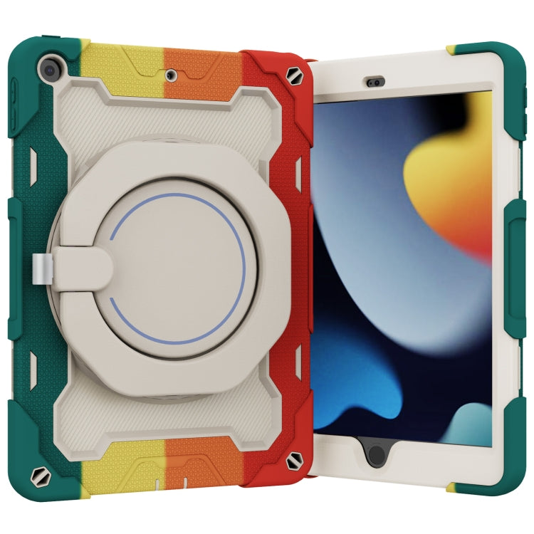 For iPad 10.2 2021 Armor Contrast Color Silicone + PC Tablet Case