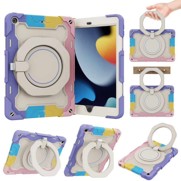 For iPad 10.2 2021 Armor Contrast Color Silicone + PC Tablet Case