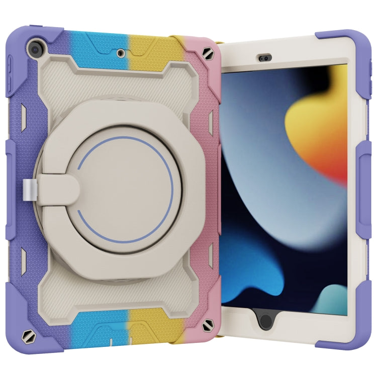 For iPad 10.2 2021 Armor Contrast Color Silicone + PC Tablet Case