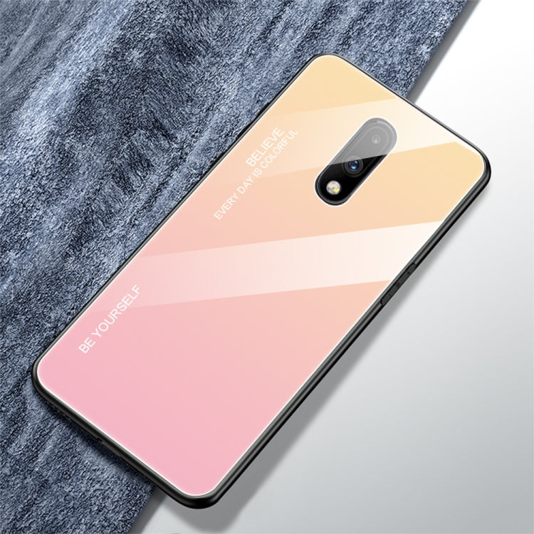 For OnePlus 7 Gradient Color Glass Case