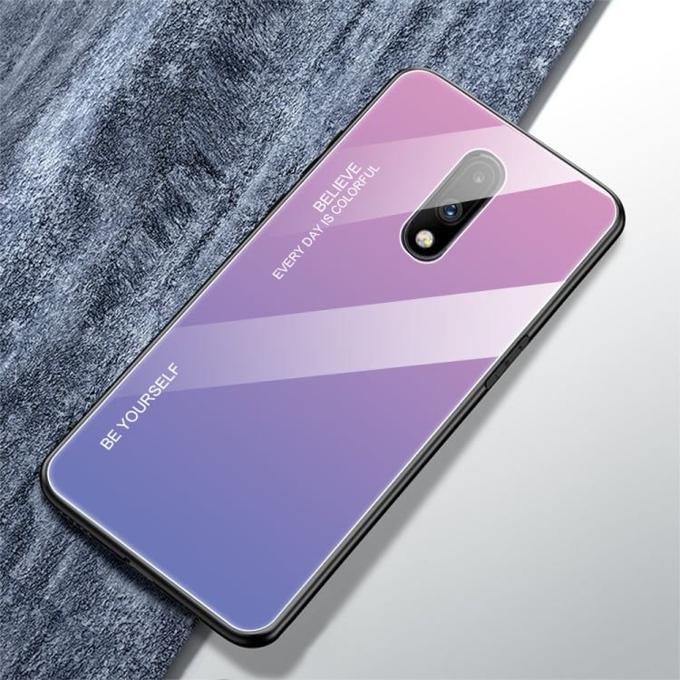 For OnePlus 7 Gradient Color Glass Case
