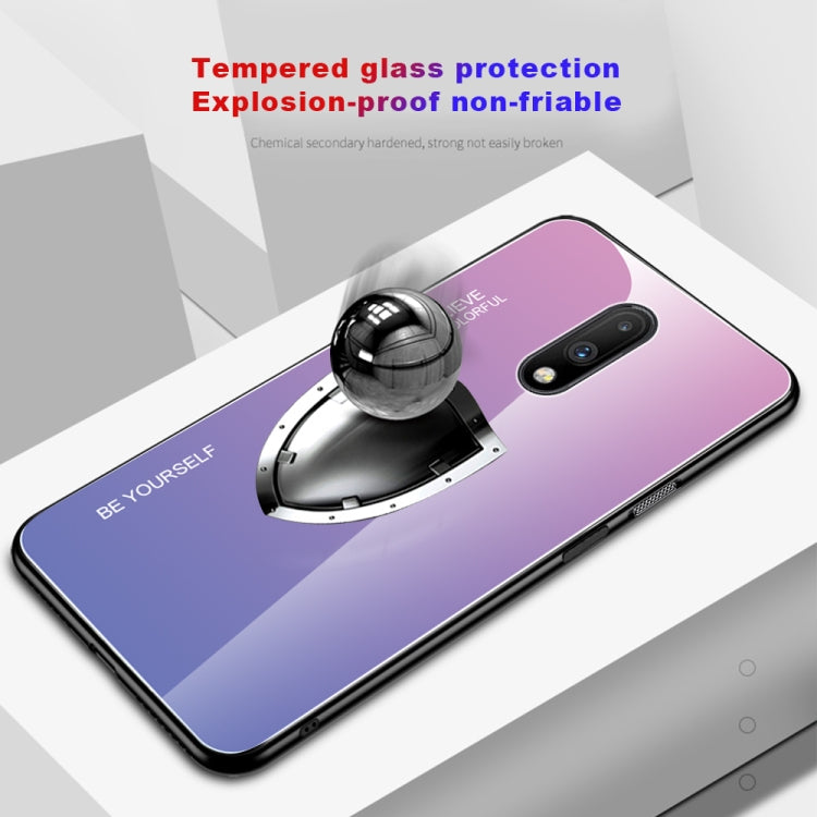 For OnePlus 7 Gradient Color Glass Case
