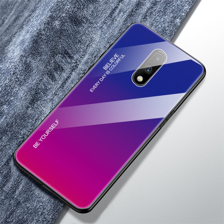 For OnePlus 7 Gradient Color Glass Case