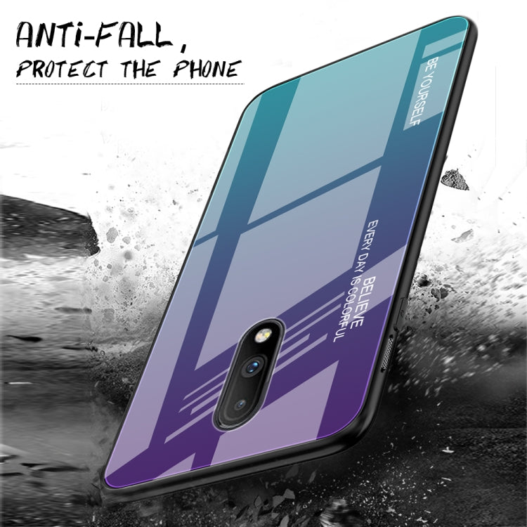 For OnePlus 7 Gradient Color Glass Case