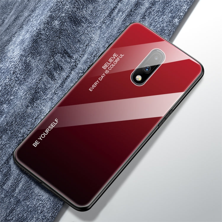 For OnePlus 7 Gradient Color Glass Case