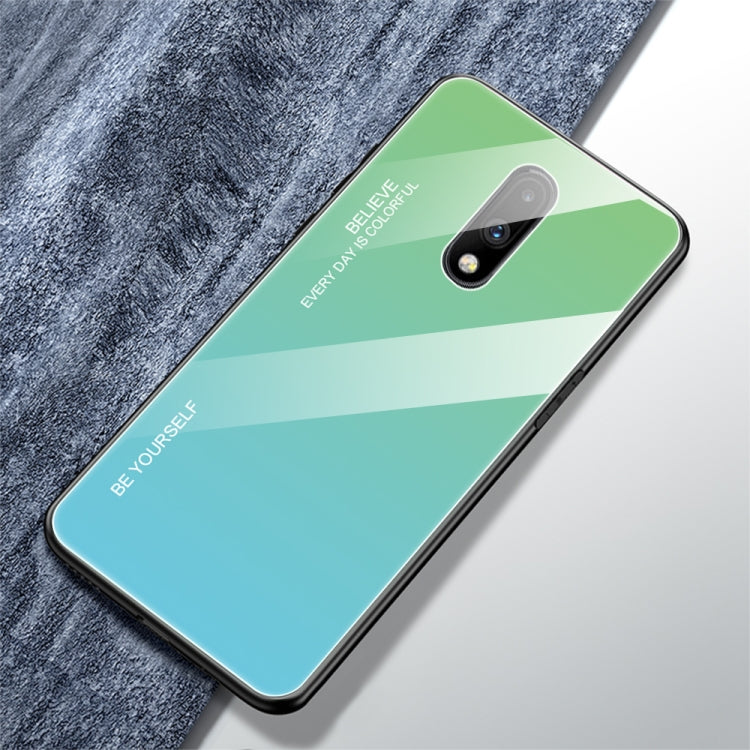 For OnePlus 7 Gradient Color Glass Case