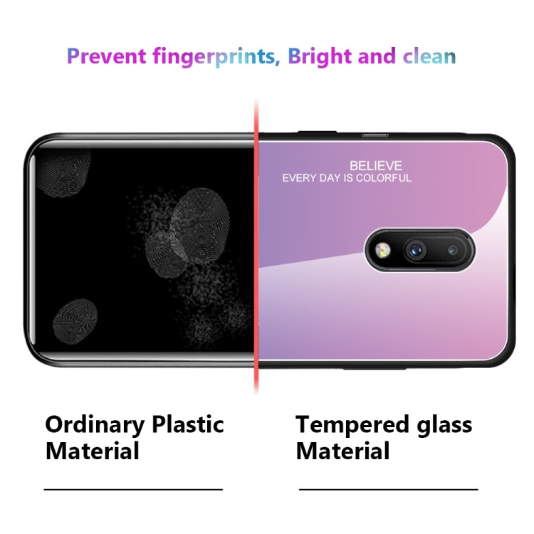 For OnePlus 7 Gradient Color Glass Case