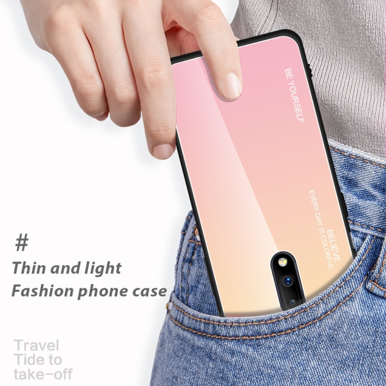 For OnePlus 7 Gradient Color Glass Case