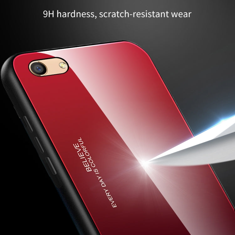 For OPPO F3 Gradient Color Glass Case