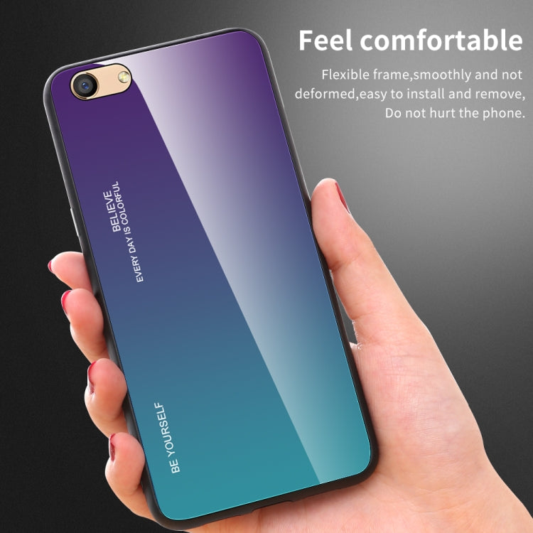 For OPPO F3 Gradient Color Glass Case