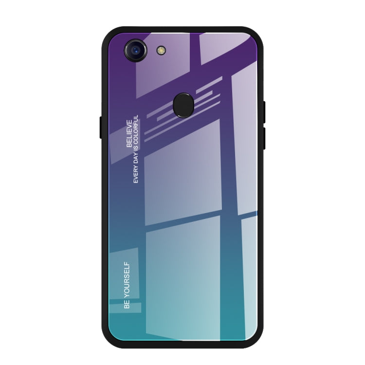 For OPPO F5 Gradient Color Glass Case