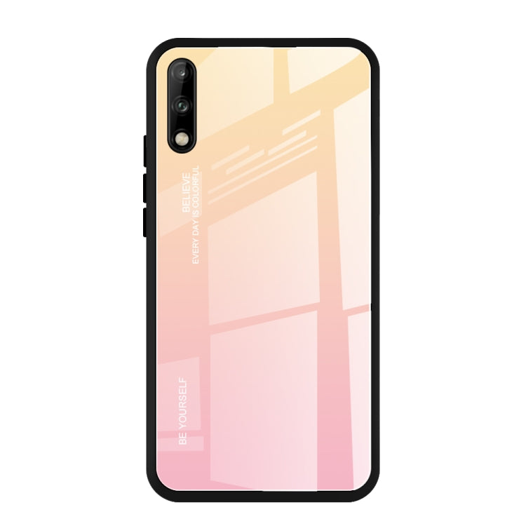 For Huawei Enjoy 10 Gradient Color Glass Case