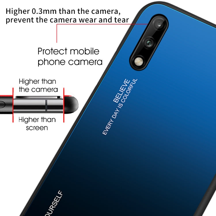 For Huawei Enjoy 10 Gradient Color Glass Case
