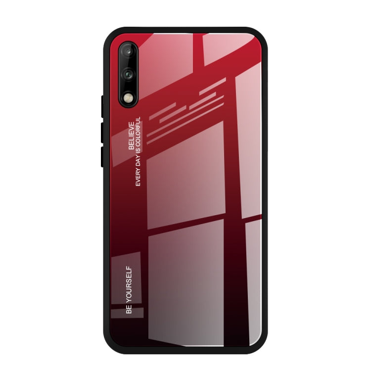 For Huawei Enjoy 10 Gradient Color Glass Case