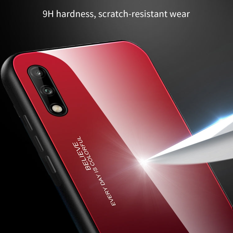 For Huawei Enjoy 10 Gradient Color Glass Case