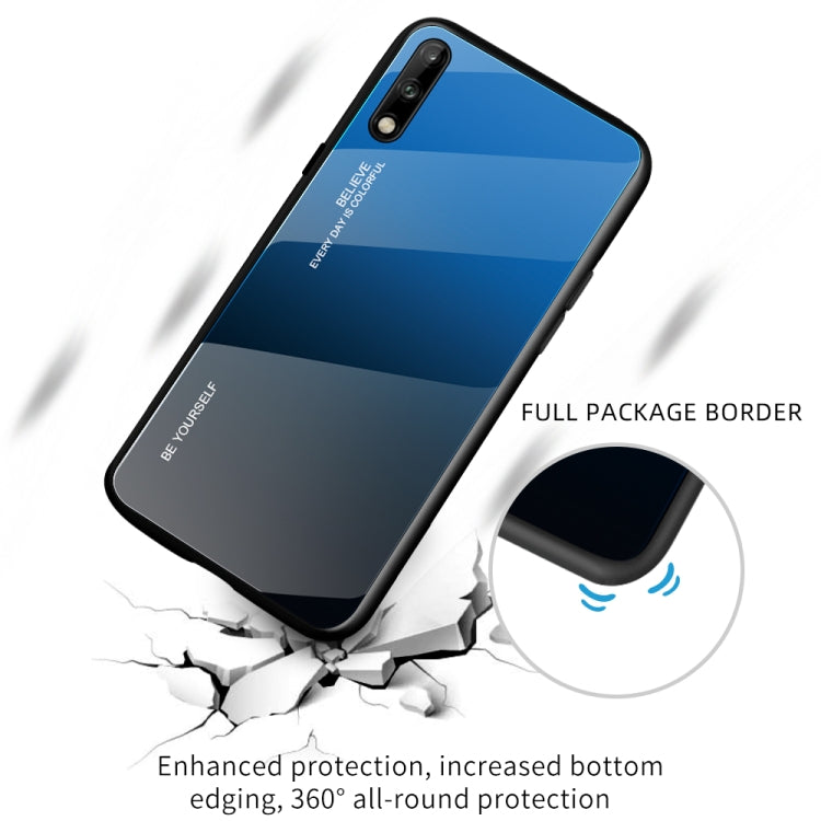 For Huawei Enjoy 10 Gradient Color Glass Case