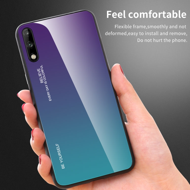 For Huawei Enjoy 10 Gradient Color Glass Case