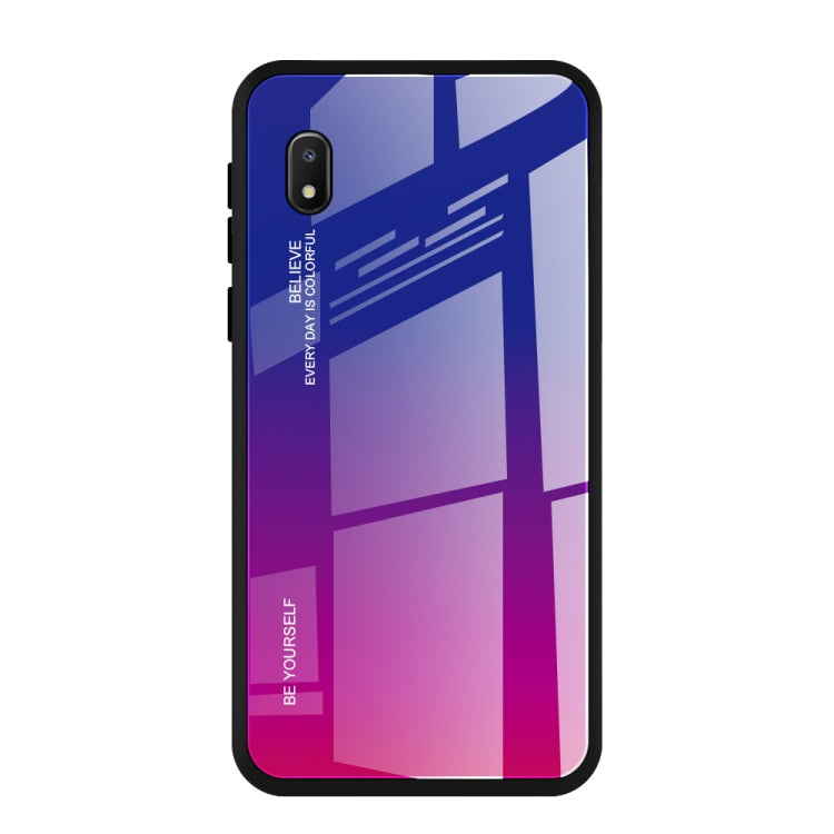 For Galaxy A10e Gradient Color Glass Case