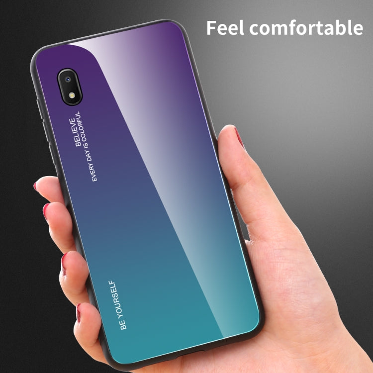 For Galaxy A10e Gradient Color Glass Case