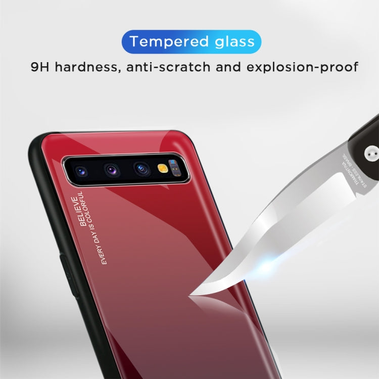 For Galaxy S10 5G Gradient Color Glass Case