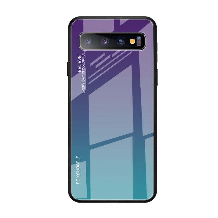 For Galaxy S10 5G Gradient Color Glass Case