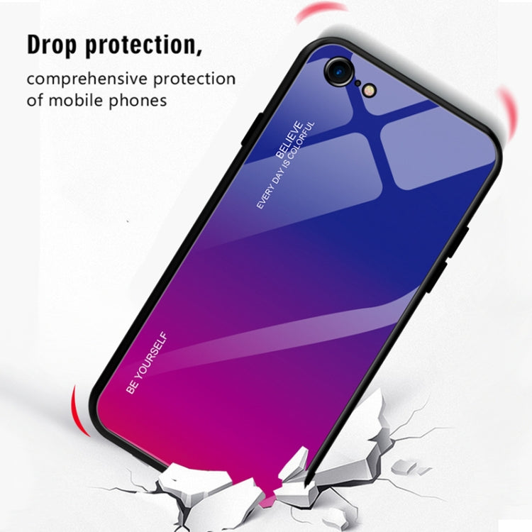 For iPhone SE 2022 / SE 2020 / 8 / 7 Gradient Color Glass Case
