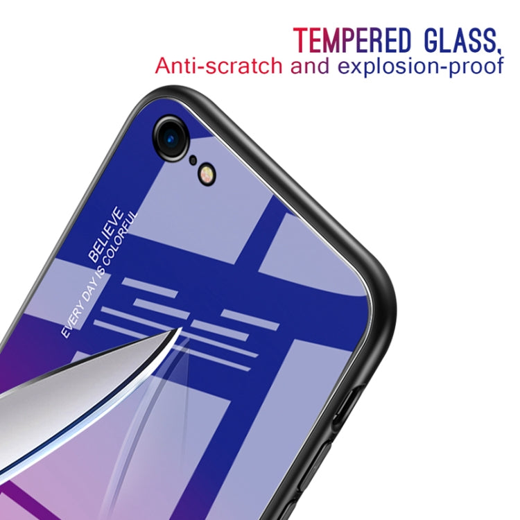 For iPhone SE 2022 / SE 2020 / 8 / 7 Gradient Color Glass Case