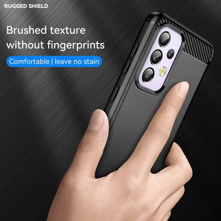 For Samsung Galaxy A33 5G Brushed Texture Carbon Fiber TPU Phone Case