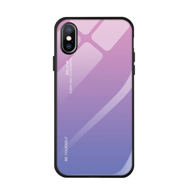 For iPhone X / XS Gradient Color Glass Case