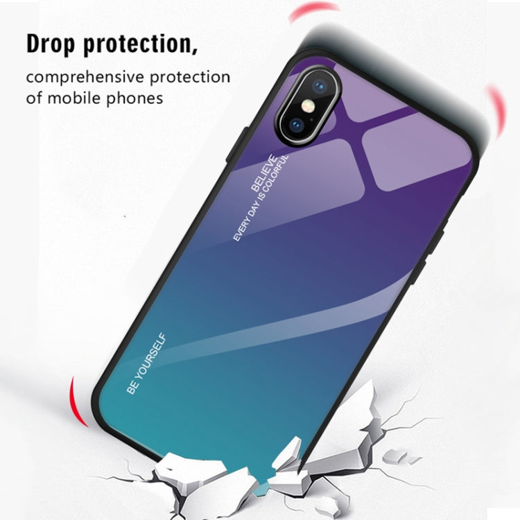 For iPhone X / XS Gradient Color Glass Case
