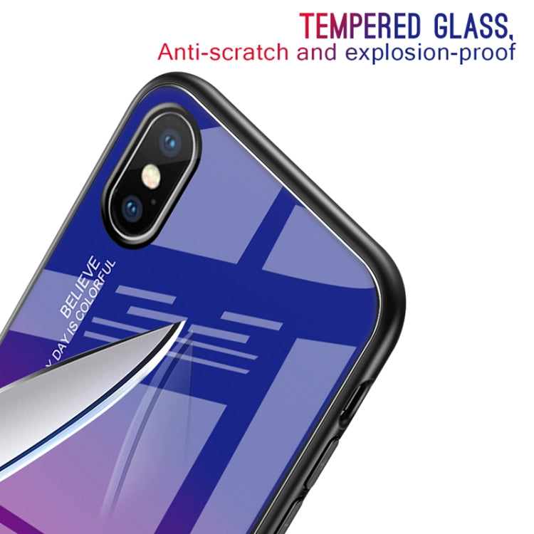 For iPhone X / XS Gradient Color Glass Case