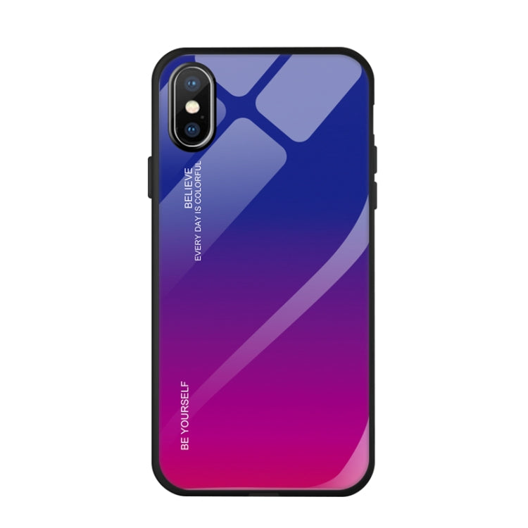 For iPhone X / XS Gradient Color Glass Case
