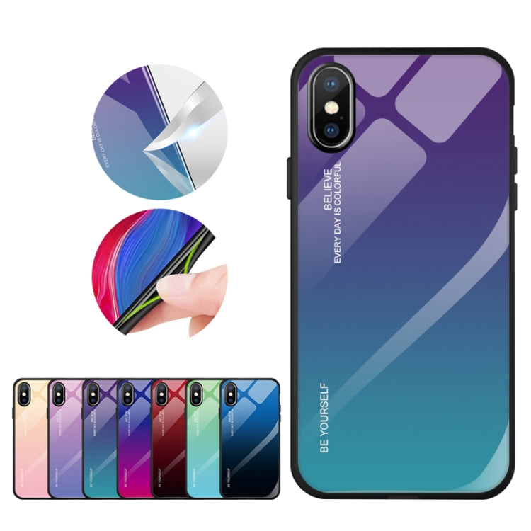 For iPhone X / XS Gradient Color Glass Case