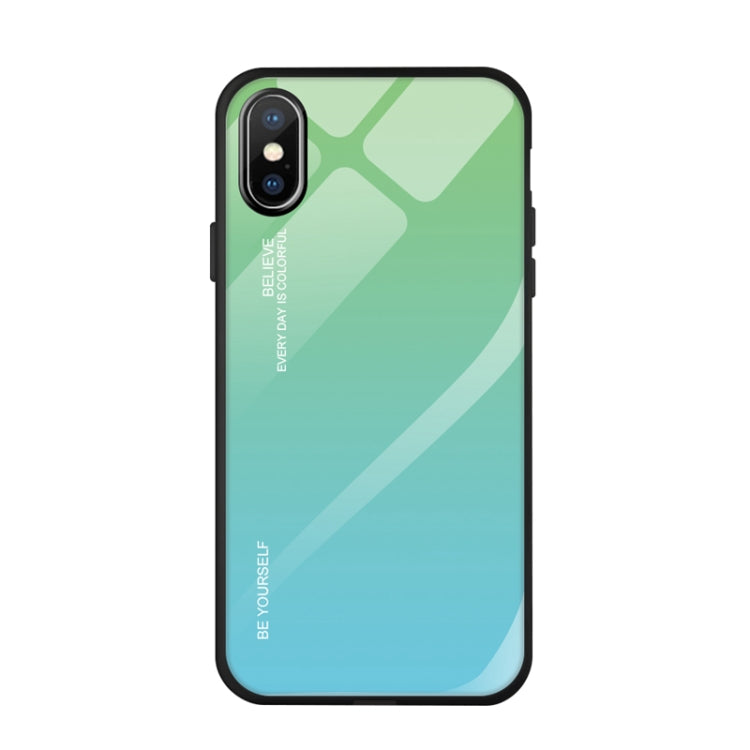 For iPhone X / XS Gradient Color Glass Case