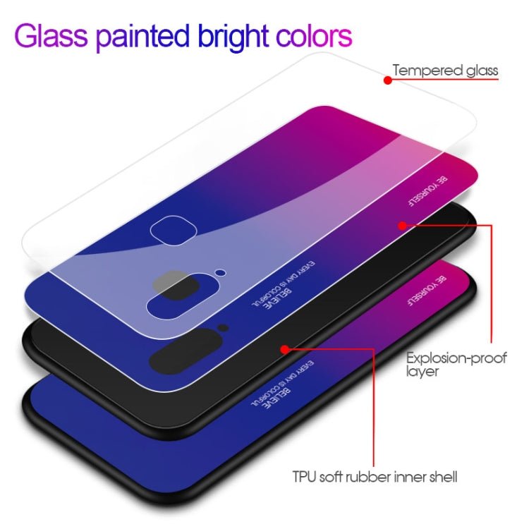 For Galaxy A8s Gradient Color Glass Case