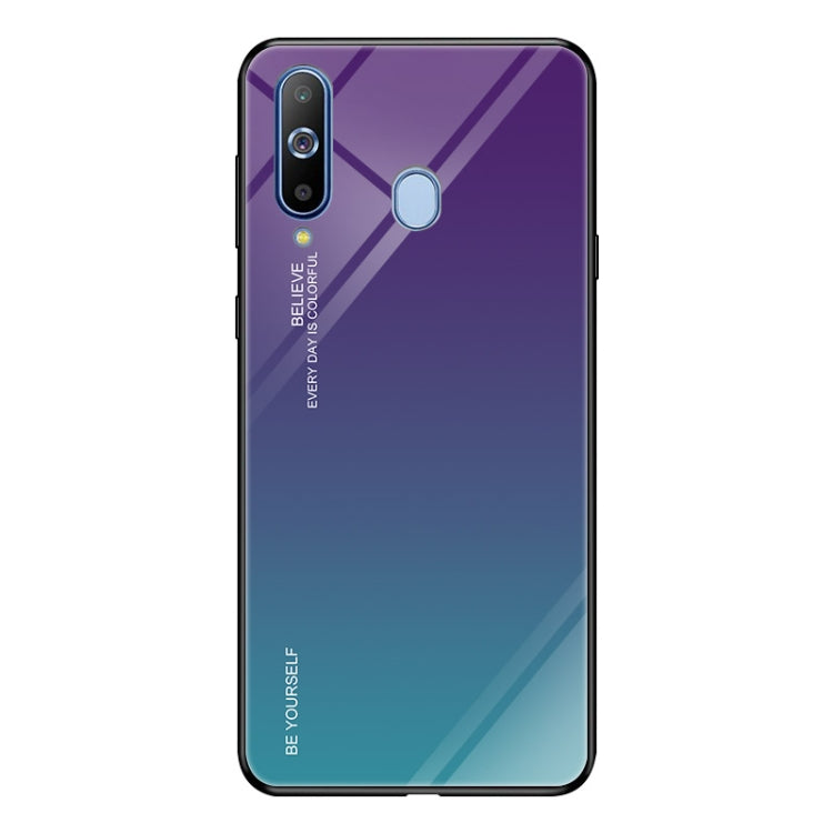 For Galaxy A8s Gradient Color Glass Case