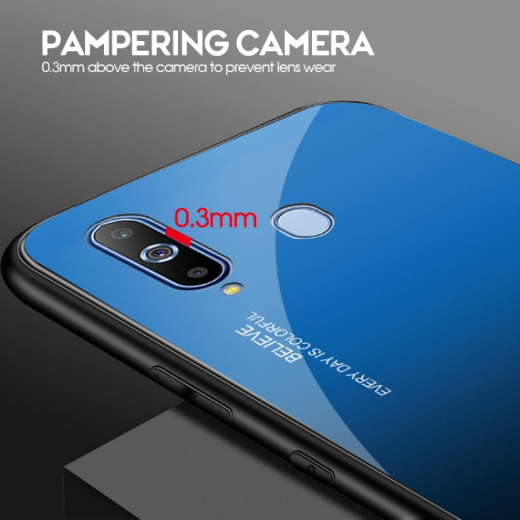 For Galaxy A8s Gradient Color Glass Case