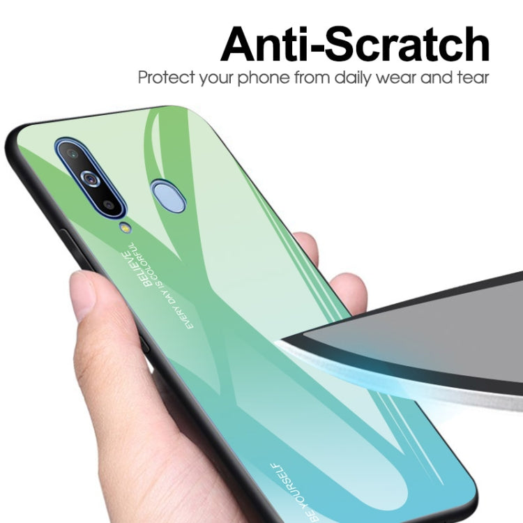 For Galaxy A8s Gradient Color Glass Case