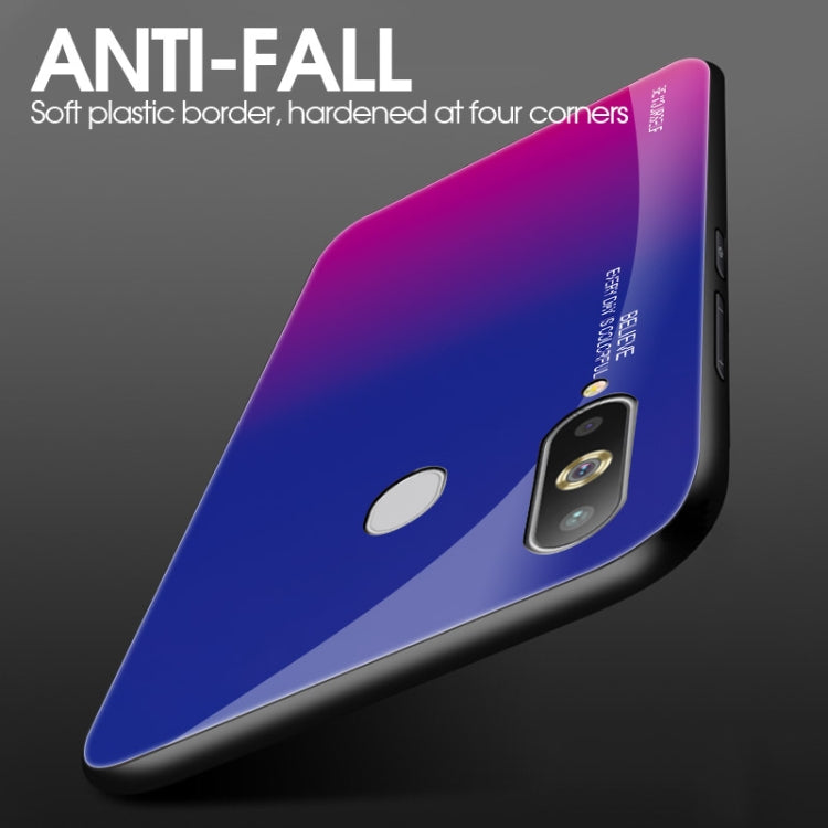 For Galaxy A8s Gradient Color Glass Case