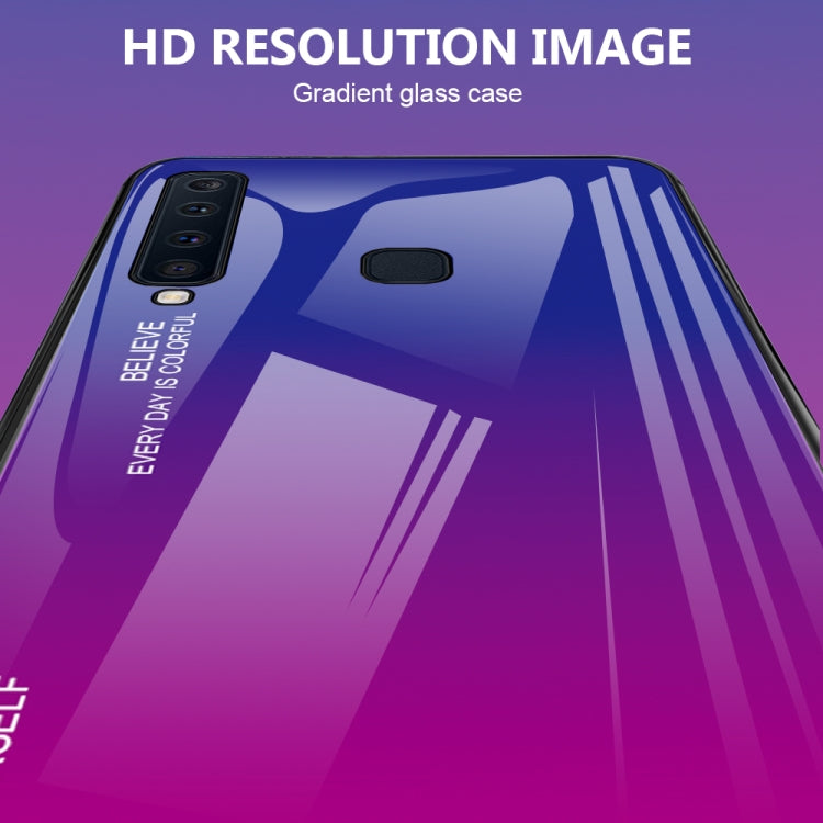 For Galaxy A9 (2018) Gradient Color Glass Case