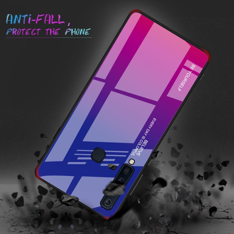 For Galaxy A9 (2018) Gradient Color Glass Case