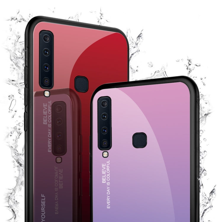 For Galaxy A9 (2018) Gradient Color Glass Case