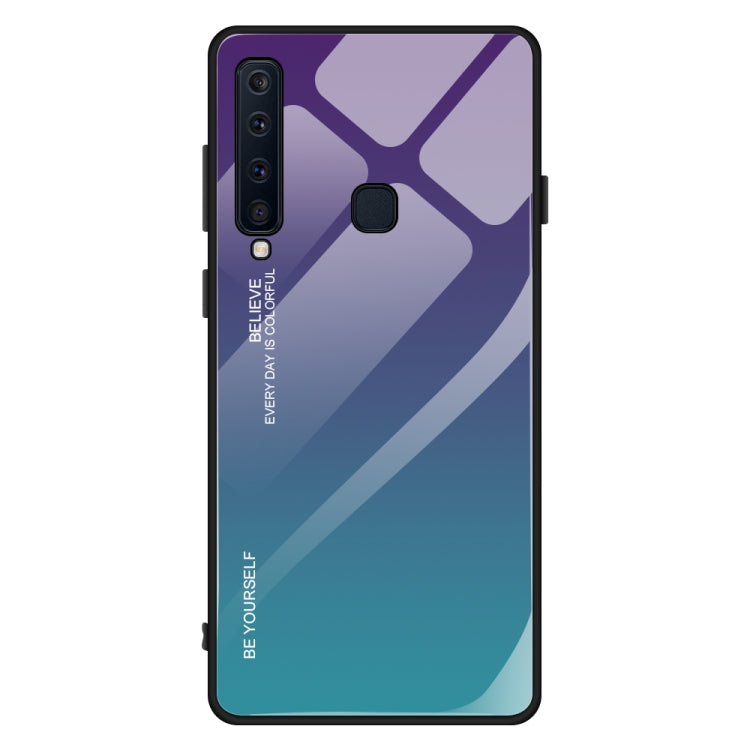 For Galaxy A9 (2018) Gradient Color Glass Case