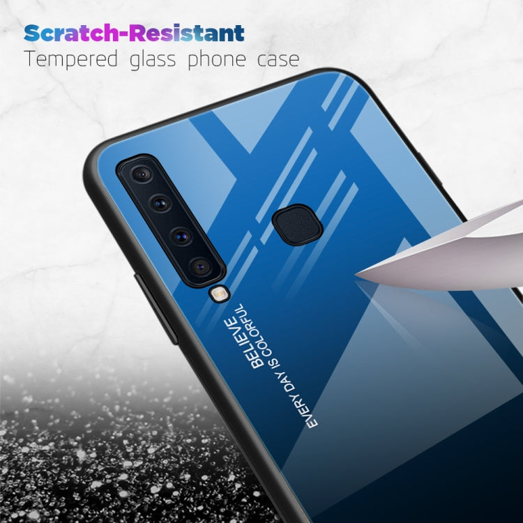 For Galaxy A9 (2018) Gradient Color Glass Case